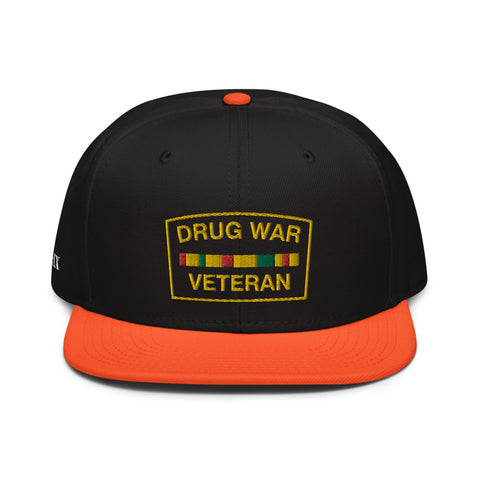 Drug War Veteran Snapback Orange/ Black